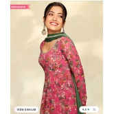 Floral Printed Anarkali With Trousers & Dupatta-XXL