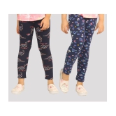 Ariel - Blue Cotton Girls Leggings ( Pack of 2 ) - None