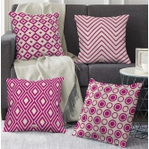 Indigifts Cushion Pillows for Sofa - Geometric Print Royal Cushion Cover 18 x 18 Inch Set of 4 - Home Decor Items for Living Room, Cushions 18x18 Set of 4 (No Filler), Diwali Decoration