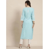 Juniper - Blue Rayon Womens Straight Kurti ( Pack of 1 ) - None