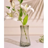 Elate Glass Vase with Gold Rim- Grey