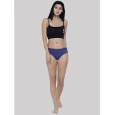 BASIICS By La Intimo - Navy Blue BCPHP03 Polyester Self Design Womens Briefs ( Pack of 1 ) - None