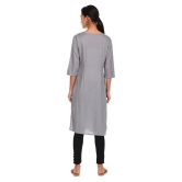 Karigari - Grey Cotton Women's Straight Kurti ( Pack of 1 ) - S