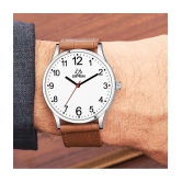 Septem Brown Leather Analog Mens Watch