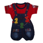 Zadmus Unisex Baby Dungaree Dress (Red, 12 - 18 Months) - None