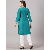 COTTON KURTA-46 / RAMA GREEN / STRAIGHT KURTI