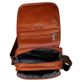 Leather World - Brown Solid Messenger Bag - Brown