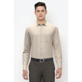 Men Cream Regular Fit Formal Full Sleeves Formal Shirt