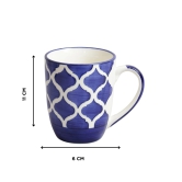 Khurja Pottery Milk Mug Painting Blue Geometrical So2