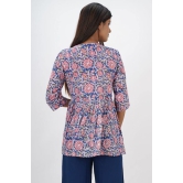 MANMAYEE Women's Cotton Floral Print Top | Latest Trendy Short Tunic Work Tops