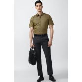 Men Green Regular Fit Formal Half Sleeves Formal Shirt