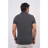 Men's Charcoal Melange Embroidery Polo T-Shirt