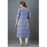 Lee Moda - Blue Cotton Women's Straight Kurti ( Pack of 1 ) - None