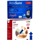 ACCUSURE 100 strip &100Lancet 100 Test Strips