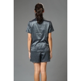 Satin Gray Co-ord Set for Women XXL