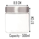 PearlPet 300ml,500ml,1700ml Plastic Transparent Multi-Purpose Container ( Set of 18 ) - Transparent