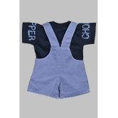 SFC - Blue Cotton Blend Baby Boy Dungaree Sets ( Pack of 1 ) - None