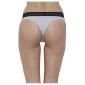 BASIICS By La Intimo Pack of 1 Cotton Womens Thongs ( Grey ) - None