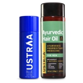 Ustraa Blue Deodorant - 150ml & Ayurvedic Hair Oil - 200ml