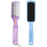 Majestique 2Pcs Pedicure Doublesided Foot Scrubber Tools For Wet And Dry Feet Multicolor