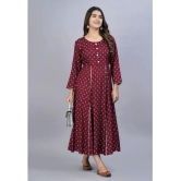 SIPET - Maroon Rayon Womens Anarkali Kurti ( Pack of 1 ) - None