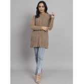 eWools.in Woollen Round Neck Women's Buttoned Cardigans - Brown ( ) - None