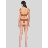 ILRASO - Brown Poly Cotton Women's Bra & Panty Set ( Pack of 1 ) - None