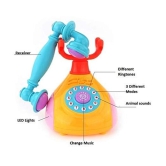 FRATELLI Landline Phone Toy Learning Machine Learn Song for Kids, Multi Color