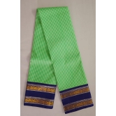 NVBS009-Checked light green and dark blue color saree