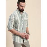 Dillinger 100% Cotton Regular Fit Striped Full Sleeves Mens Casual Shirt - Off White ( Pack of 1 ) - None