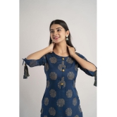 MAUKA - Blue Rayon Womens Straight Kurti ( Pack of 1 ) - None