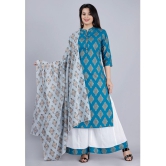 MAUKA - Blue Straight Rayon Women''s Stitched Salwar Suit ( Pack of 1 ) - None