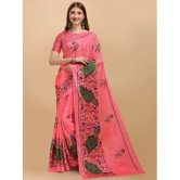 LEELAVATI - Pink Crepe Saree With Blouse Piece ( Pack of 1 ) - Pink