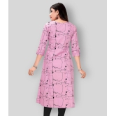 Meher Impex - Pink Cotton Women's Front Slit Kurti ( Pack of 1 ) - XS