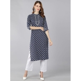 KIPEK - Blue Cotton Women's Straight Kurti ( Pack of 1 ) - None