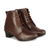 Commander Shoes - Brown Womens Ankle Length Boots - None