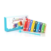 Fratelli Ecofriendly Wooden Xylophone Kids First Musical Sound Instrument Toys with 8 Notes Multicolor Made in India || BIS Approved