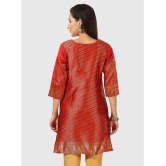 Meher Impex - Rust Art Silk Womens A-line Kurti ( Pack of 1 ) - None