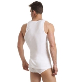 Men's Regular Cotton Sleeveless White Vests (PACK OF 10)