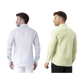 KLOSET By RIAG 100% Cotton Regular Fit Solids Full Sleeves Men's Casual Shirt - Lime Green ( Pack of 2 ) - None