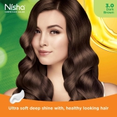 Nisha Creme Hair Color 3.0 Dark Brown 120g, Permanent Hair Color for Women & Men, Ammonia Free Hair Colour