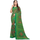 LEELAVATI - Green Georgette Saree With Blouse Piece ( Pack of 1 ) - Green