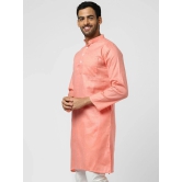 DESHBANDHU DBK - Orange Linen Mens Regular Kurta ( Pack of 1 ) - None