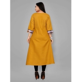 RIAANA - Mustard Cotton Blend Women's Front Slit Kurti ( Pack of 1 ) - None