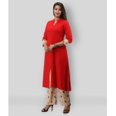 MAUKA - Red Straight Rayon Womens Stitched Salwar Suit ( Pack of 1 ) - XXL