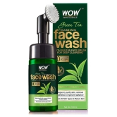 WOW Skin Science Green Tea Foaming Face Wash with Built-In Face Brush - With Green Tea & Aloe Vera Extract - For Purifying Skin, Improving Radiance - No Parabens, Sulphate, Silicones & Color