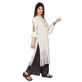 Monika Fashion Womens Rayon Hand Work Casual Wear/Ethnic wear/Kurti Palazzo Set Calf Length Kurti Plazo Set for Women