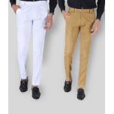 SREY - White Polycotton Slim - Fit Men's Trousers ( Pack of 2 ) - None