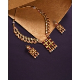 Gold Plated Designer Kundan Necklace and Earrings Set