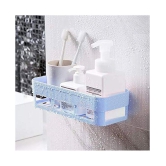 Kitchen Shelf Storage Rack Self Adhesive Traceless Rectangular Box Organizer Plastic Hanging Toilet Bathroom Desktop Wall Mount No Driling Required (Multicolor) - Assorted